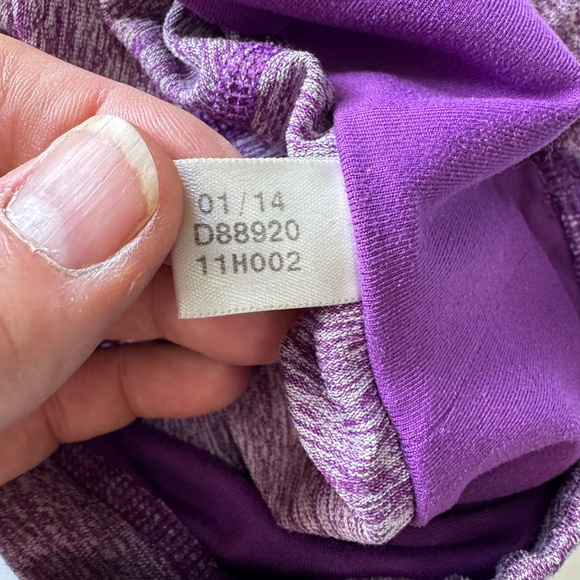 Adidas Women's Short Sleeve Athletic High Neck Top Purple Small Activewear Gym - Picture 8 of 15
